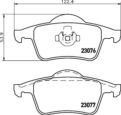 Комплект гальмівних накладок, дискове гальмо HELLA 8DB 355 008-871