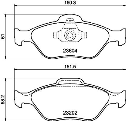 Комплект гальмівних накладок, дискове гальмо HELLA 8DB 355 008-901