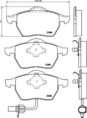 Комплект гальмівних накладок, дискове гальмо HELLA 8DB 355 008-911