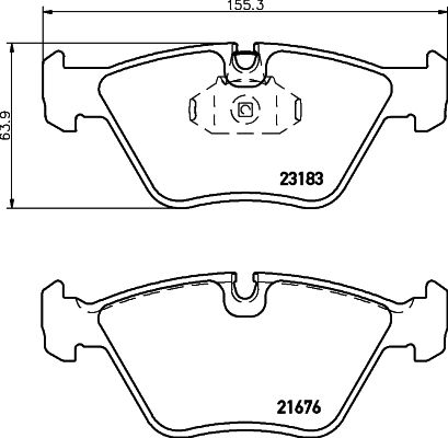 Комплект гальмівних накладок, дискове гальмо HELLA 8DB 355 009-001