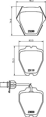 Brake Pad Set, disc brake HELLA 8DB 355 009-031