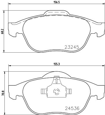 Комплект гальмівних накладок, дискове гальмо HELLA 8DB 355 009-101