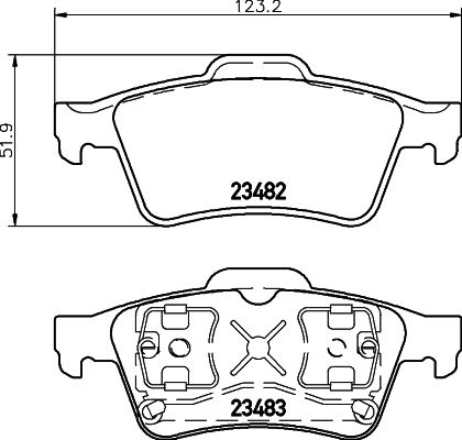 Brake Pad Set, disc brake HELLA 8DB 355 009-121