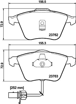 Комплект гальмівних накладок, дискове гальмо HELLA 8DB 355 009-141