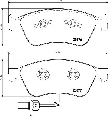 Комплект гальмівних накладок, дискове гальмо HELLA 8DB 355 009-211