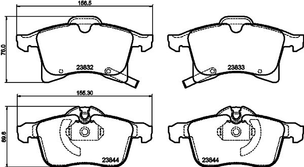 Brake Pad Set, disc brake HELLA 8DB 355 009-221