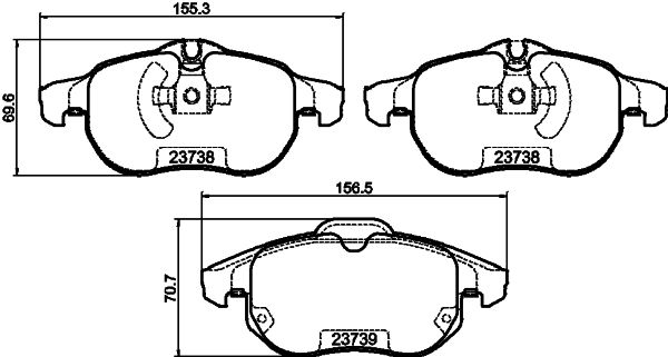 Комплект гальмівних накладок, дискове гальмо HELLA 8DB 355 009-311