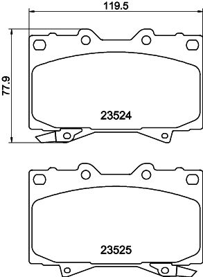 Комплект гальмівних накладок, дискове гальмо HELLA 8DB 355 009-371