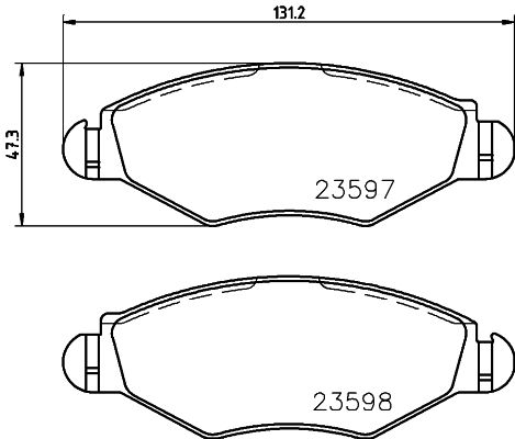 Stabdžių trinkelių rinkinys, diskinis stabdys HELLA 8DB 355 009-411