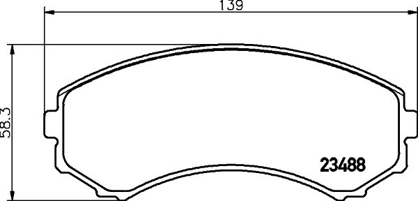 Комплект гальмівних накладок, дискове гальмо HELLA 8DB 355 009-461