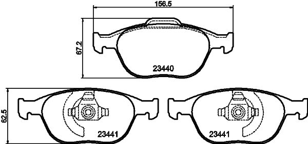 Комплект гальмівних накладок, дискове гальмо HELLA 8DB 355 009-561