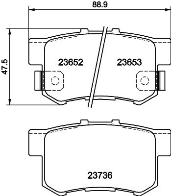 Комплект гальмівних накладок, дискове гальмо HELLA 8DB 355 009-581