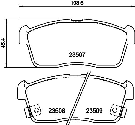 Комплект гальмівних накладок, дискове гальмо HELLA 8DB 355 009-631