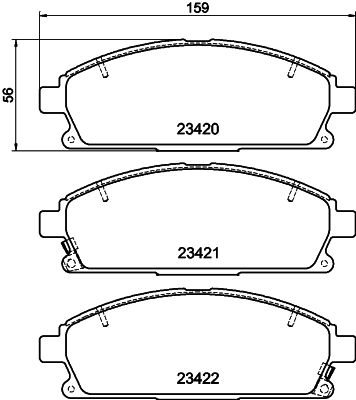 Brake Pad Set, disc brake HELLA 8DB 355 009-661