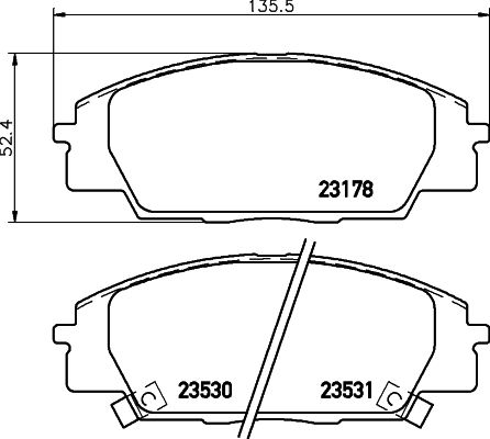 Комплект гальмівних накладок, дискове гальмо HELLA 8DB 355 009-731