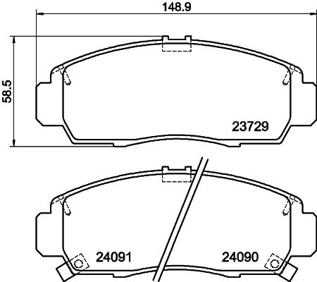 Brake Pad Set, disc brake HELLA 8DB 355 009-771