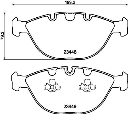 Комплект гальмівних накладок, дискове гальмо HELLA 8DB 355 009-921