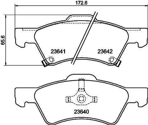 Комплект гальмівних накладок, дискове гальмо HELLA 8DB 355 010-061