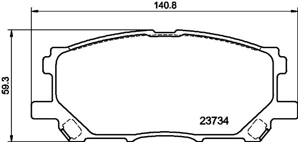 Комплект гальмівних накладок, дискове гальмо HELLA 8DB 355 010-071