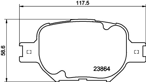 Комплект гальмівних накладок, дискове гальмо HELLA 8DB 355 010-201