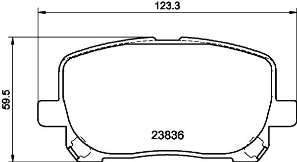 Комплект гальмівних накладок, дискове гальмо HELLA 8DB 355 010-221