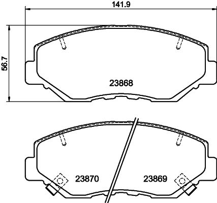 Комплект гальмівних накладок, дискове гальмо HELLA 8DB 355 010-231