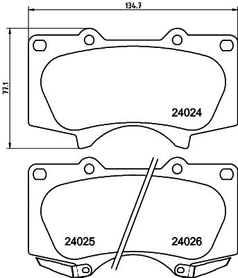 Комплект гальмівних накладок, дискове гальмо HELLA 8DB 355 010-491