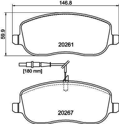 Brake Pad Set, disc brake HELLA 8DB 355 010-501