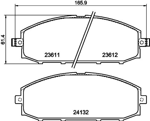 Комплект гальмівних накладок, дискове гальмо HELLA 8DB 355 010-511