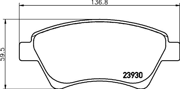 Комплект гальмівних накладок, дискове гальмо HELLA 8DB 355 010-541