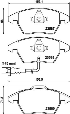 Комплект гальмівних накладок, дискове гальмо HELLA 8DB 355 010-581