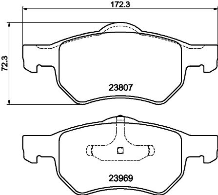 Brake Pad Set, disc brake HELLA 8DB 355 010-641