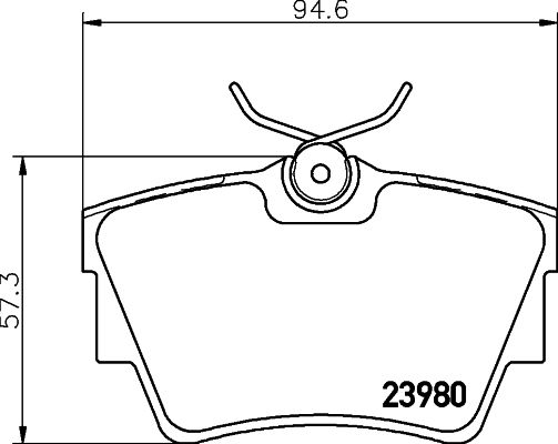 Комплект гальмівних накладок, дискове гальмо HELLA 8DB 355 010-761