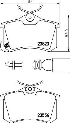 Brake Pad Set, disc brake HELLA 8DB 355 010-781