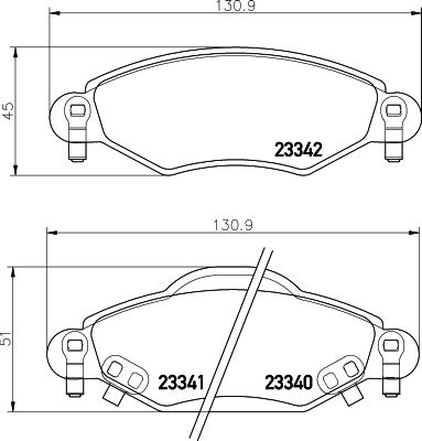 Комплект гальмівних накладок, дискове гальмо HELLA 8DB 355 010-791