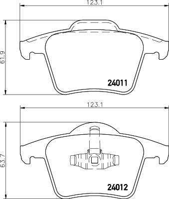 Brake Pad Set, disc brake HELLA 8DB 355 010-801