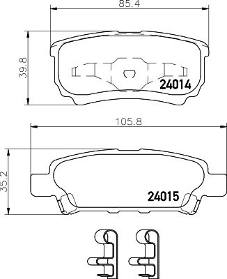 Комплект гальмівних накладок, дискове гальмо HELLA 8DB 355 010-811