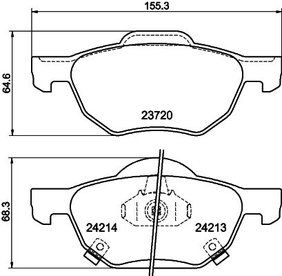 Brake Pad Set, disc brake HELLA 8DB 355 010-831