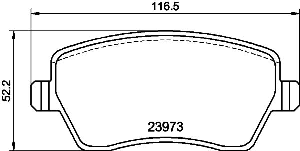 Комплект гальмівних накладок, дискове гальмо HELLA 8DB 355 010-851