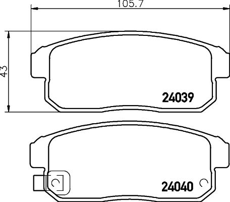 Brake Pad Set, disc brake HELLA 8DB 355 010-891