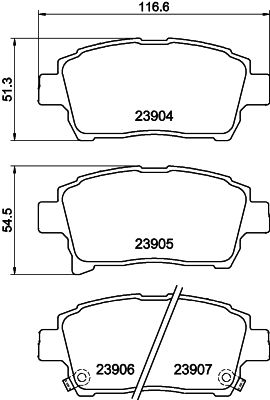 Brake Pad Set, disc brake HELLA 8DB 355 010-901