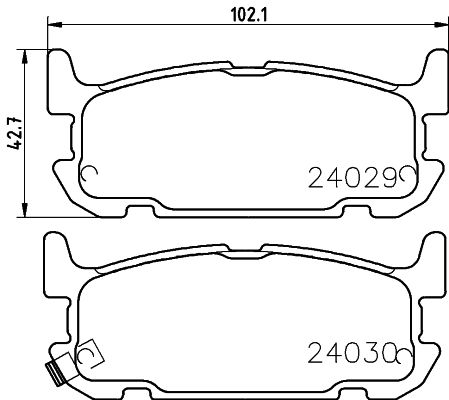 Brake Pad Set, disc brake HELLA 8DB 355 010-931