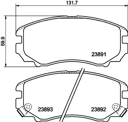 Комплект гальмівних накладок, дискове гальмо HELLA 8DB 355 010-991