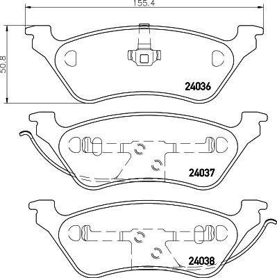 Brake Pad Set, disc brake HELLA 8DB 355 011-061