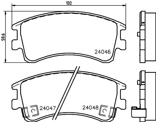 Комплект гальмівних накладок, дискове гальмо HELLA 8DB 355 011-141