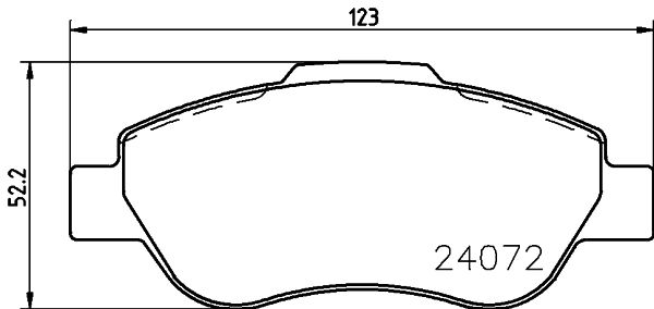 Комплект гальмівних накладок, дискове гальмо HELLA 8DB 355 011-241