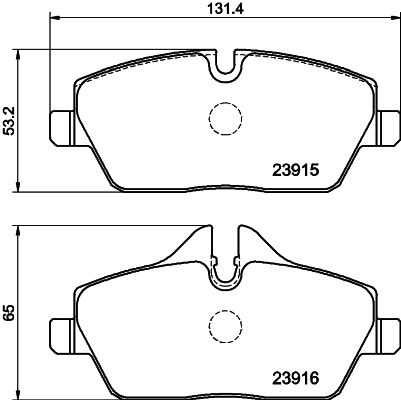 Комплект гальмівних накладок, дискове гальмо HELLA 8DB 355 011-261