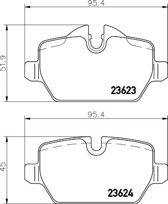 Комплект гальмівних накладок, дискове гальмо HELLA 8DB 355 011-271