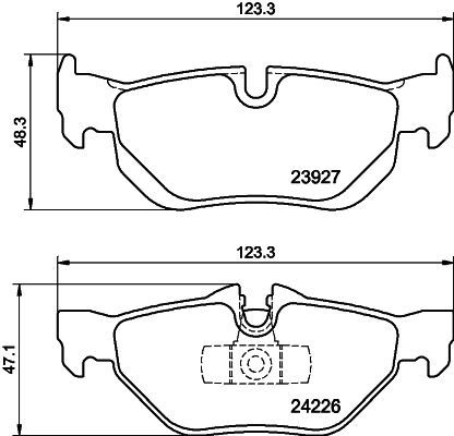 Комплект гальмівних накладок, дискове гальмо HELLA 8DB 355 011-301