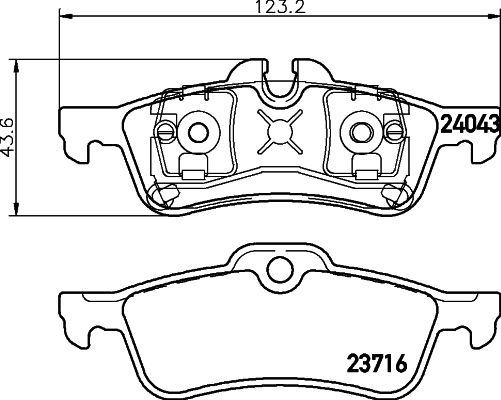 Комплект гальмівних накладок, дискове гальмо HELLA 8DB 355 011-351